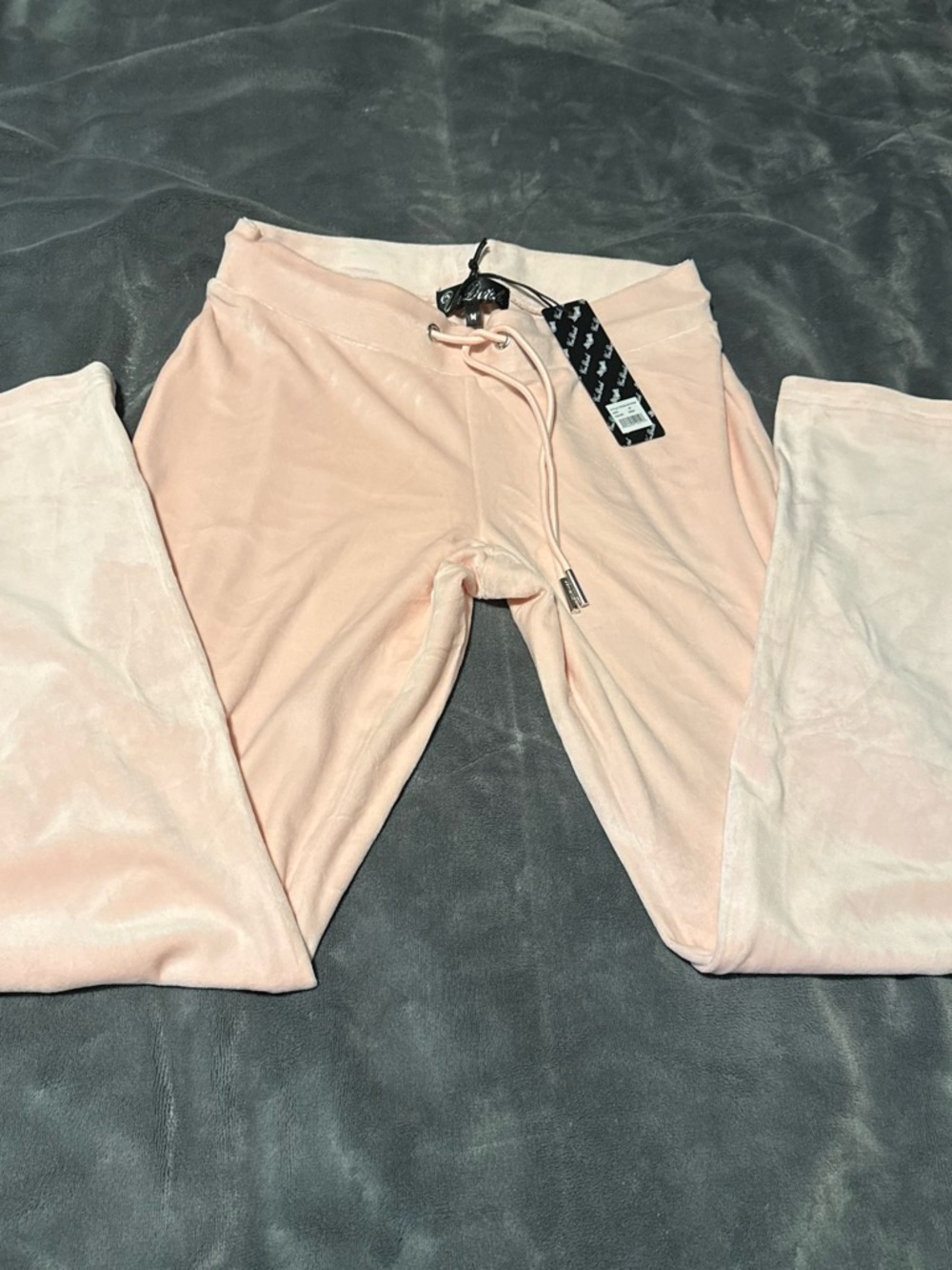 VON DUTCH Pink Velour Drawstring Pants Size Medium